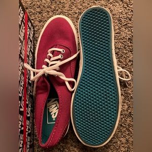 Authentic slim Vans.  Maroon.  Worn once.  No signs of wear.  Size 7.5